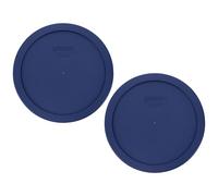Pyrex 2-Pack Blue Container Lid, 6/7 Cup, Plastic, Food Storage, Refrigerator, Microwave and Top-Rack Dishwasher Safe, Fits Pyrex Containers Only
