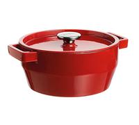 PYREX 28cm Slow Cook Casserole Cast Iron, Red