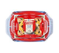 Pyrex Ovenproof Square Dish, 40 x 9 x 25 cm, 9000 cm³, Transparent, Glass