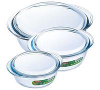 Pyrex Oven Dish Set 3 Piece Glass Kitchen Baking Roasting Tray 912S637/6142