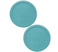Pyrex 323-PC 1.5qt Sun Bleach Turquoise Replacement Mixing Bowl Lids - 2 Pack (Made In The USA)