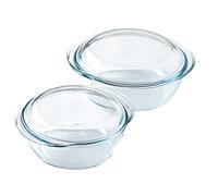 Pyrex® 4 in 1 Collection | Borosilicate Glass Casserole | Set of 2 | Steamer, Quick and Tasty Cooking, Microwave and Dishwasher Safe (2 Pack 1.6L and 2.3L) Casserole Dishes