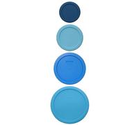 Pyrex 4 Lid Open Waters Bundle for 1-cup, 2-cup, 4-cup and 6/7-cup Glass Bowls Made in the USA