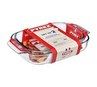 Pyrex Optimum Glass Rectangular Roaster High Resistance Easy Grip 34cm, 2.6L