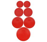 Pyrex 7-Piece Assorted Sizes Poppy Red Lids - Made in USA
