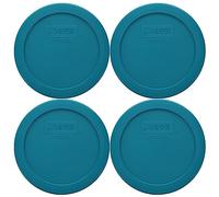 Pyrex 7200-PC 2-Cup Adriatic Blue Food Storage Replacement Lid Made in the USA - 4-Pack
