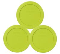 Pyrex 7200-PC 2 Cup Edamame Green Round Plastic Lid (3, Edamame Green)