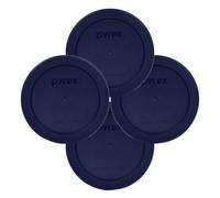 Pyrex 7200-PC Round Storage Cover for Glass Bowls Dark Blue (4-Pack)