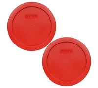 Pyrex 7201-PC 4-Cup Poppy Red Replacement Food Storage Plastic Lids - 2 Pack - Original Genuine Pyrex - Made In The USA