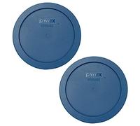 Pyrex 7201-PC Blue Spruce Round Plastic Food Storage Replacement Lids - 2 Pack