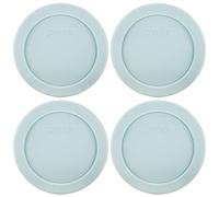 Pyrex 7202-PC 1 Cup Muddy Aqua Blue Storage Replacement Lid - 4 Pack