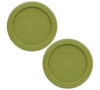 Pyrex 7202-PC Olive Green Plastic Food Storage Replacement Lid, Made in USA - 2 Pack