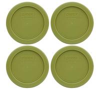 Pyrex 7202-PC Olive Green Plastic Food Storage Replacement Lid, Made in USA - 4 Pack