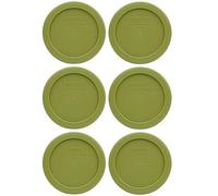 Pyrex 7202-PC Olive Green Plastic Food Storage Replacement Lid, Made in USA - 6 Pack