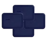 Pyrex 7210-PC 3 Cup Dark Blue Rectangle Plastic Food Storage Lid (2, Dark Blue)