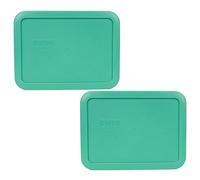 Pyrex 7210-PC 3 Cup Green Rectangle Plastic Food Storage Lid - 2 Pack