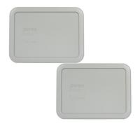 Pyrex 7210-PC Grey Rectangle 3 Cup (750mL) Plastic Storage Cover (2-Pack) by Pyrex