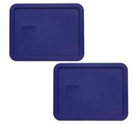 Pyrex 7211-PC Navy Blue Plastic Rectangle Replacement Storage Lids - 2 Pack