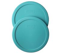 Pyrex 7402-PC 7-Cup Turquoise Plastic Food Storage Lid 2 Pack - Original Genuine Pyrex - Made In The USA