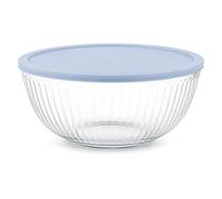 Pyrex 7404 4.5-Qt Glass Mixing Bowl with Light Blue Lid - Made in USA | Large Mixing Bowl | Durable Glass | BPA-Free Lid | Microwave & Dishwasher Safe | Freezer Safe