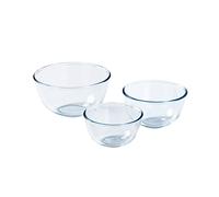Pyrex - 8023509 - 3 Pieces; Glass Mixing Bowls/Salad Bowl - 0.5 L; 1 L; 2 L - Borosilicate Glass - Heavy Duty - Made in France