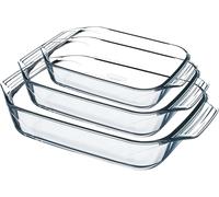 Pyrex 8023510 Set of 3 Borosilicate Glass Oven Plates - Extreme Resistance - Made in France
