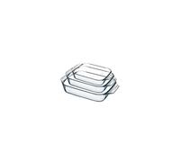 Pyrex 8023510 Set of 3 Borosilicate Glass Oven Plates - Extreme Resistance - Made in France