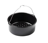 PYREX, Airfryer Metal, Round Oven Dish, 20 x 19 x 7.5 cm, Baking Basket with Handle, Non-Stick Carbon Steel, Homogeneous Baking, Oven, Freezer and Dishwasher Safe