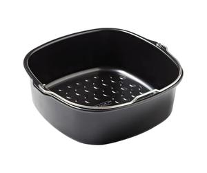 PYREX, Airfryer Metal, Round Oven Dish, 22 x 21 x 7.5 cm, Baking Basket with Handle, Non-Stick Carbon Steel, Homogeneous Baking, Oven, Freezer and Dishwasher Safe