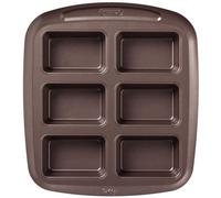 Pyrex AsimetriA Mini Mould Non Stick Coating 6 Cavities 6.50cm Brown