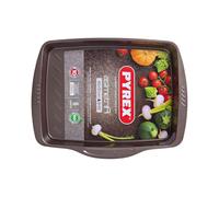 Pyrex AsimetriA Rectangular Roaster Easy Grip Non Stick 40cm Brown