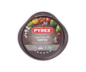 Pyrex AsimetriA Round Pizza Pan Non Stick with Grip Handle 32cm Brown