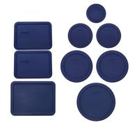 Pyrex Blue Lids - 7202-PC, 7200-PC, 7201-PC, 7402-PC, 7210-PC, 7211-PC (9-Pack) Made in USA