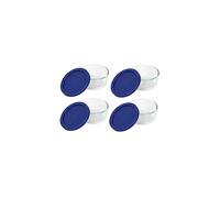 Pyrex Blue Storage 2 Cup Round Dish Clear Lid Pack of 4 Containers
