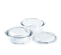 Pyrex® | Borosilicate Glass Casserole | Set of 2 | Steamer, Quick and Tasty Cooking, Microwave and Dishwasher Safe (2 Pack 2.3L) Casserole Dishes