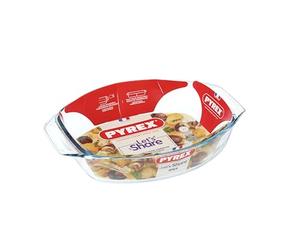 Pyrex Borosilicate Glass Oval Roaster with Easy Grip Handles, 30x21cm