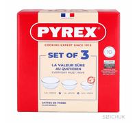 Pyrex 3 Piece Bowl Set Clear Glass