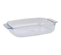 Pyrex Casserole Dish 35 x 23 cm with Handles, Heat-Resistant Glass, Oven, Microwave and Dishwasher Safe, Capacity 2700 ml, Transparent, Freezer Safe