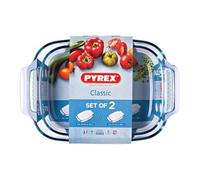 Pyrex Classic 2 Rectangular Baking Dishes with Handles - 3.6L - 2.6L