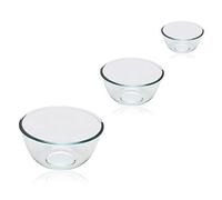 Pyrex Classic 3-Piece Borosilicate Glass Bowl Set, 0.5L, 1L & 2L, Oven Safe