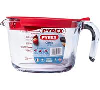 Pyrex Classic Glass Measuring Jug Prep Ware Mixing with Lid High Resistance 1L