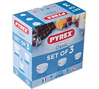 Pyrex Classic Glass Mixing Bowl Set 3 Piece 0.5L 1L 2L Nesting Baking Bowls