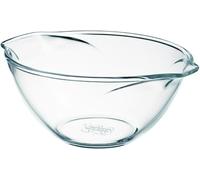 Pyrex Tempered Glass Kitchen Mixing Bowls SET OF THREE 2.5l/4.4pts Narrow & Wide Pour Spouts Thick Glass Oven to Table Dishwasher & Microwave Safe, Freezer Proof for Baking & Cooking Made in France