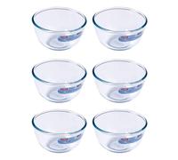 Pyrex Classic Round Glass Bowl Ovenproof and Microwave Safe 0.5 Litre Transparent (Pack of 6)