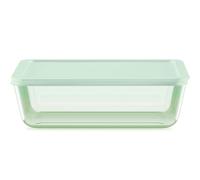 Pyrex Colors (11 Cup) Tinted Glass Large Rectangular Food Storage Container, Snug Fit Non-Toxic Plastic BPA-Free Lids, Freezer Dishwasher Microwave Safe, Green