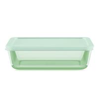 Pyrex Colors (6 Cup) Tinted Glass Large Rectangular Food Storage Container, Snug Fit Non-Toxic Plastic BPA-Free Lids, Freezer Dishwasher Microwave Safe, Green