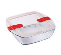 Pyrex Cook and Heat Square Dish with Lid 2.2Ltr - [FC365]