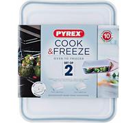 Pyrex Glass Dish Food Storage Baking Serving Dish with Plastic Lid Cook & Freeze