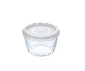 Pyrex Cook&Freeze Round Container with Lid, 12 cm-0.6 L, Extra Resistant Borosilicate Glass, Oven Safe