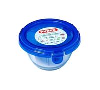 Pyrex Cook & Go Round Glass Box with Lid 0.2 L / 11 cm Diameter for Cooking in The Oven, Preserve and Take Away
